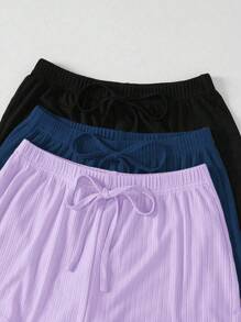 Set de 3 Conjuntos de pijama y ropa de descanso para mujer con top de tirantes de encaje y pantalones, para vacaciones