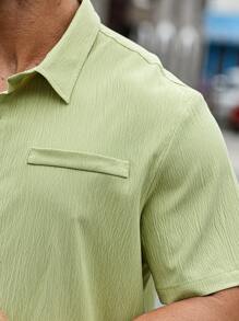 Manfinity Homme Men Plus Size Solid Button Up Shirt & Shorts