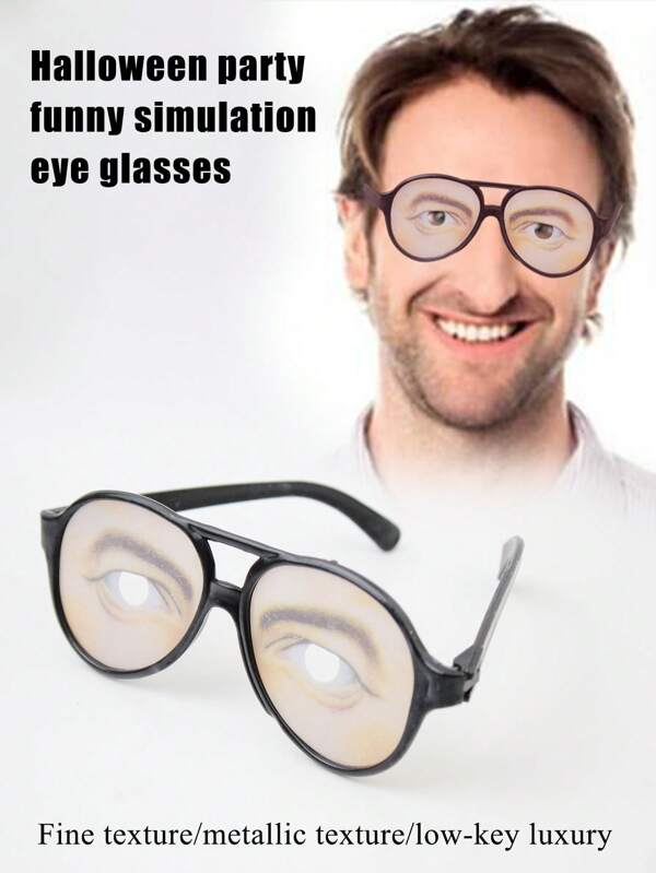 Plastic Eyeglasses For Adult Men, Halloween/April Fool's Day Toy Dress-Up Prop Funny Glasses