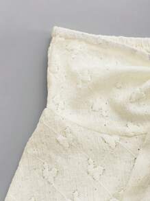 Chiquease 夏季蝴蝶結前短身管上衣 - 杏色 - 查看 3