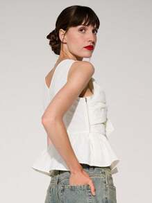 WESTFADE 双蝴蝶结上衣 - 白色 - 查看 3