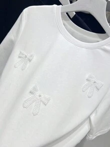 SHEIN Unity 修身款女式休閒短袖T恤，女裝 - 白色 - 查看 4