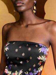 Alice McCall 设计师女士夏季花卉印花露背系带不对称下摆抹胸，节日，情人节 - 彩色 - 查看 6