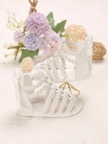 New Summer Classic Hollow Soft Sole Sandals For 0-1 Year Old Infants - White - View 4