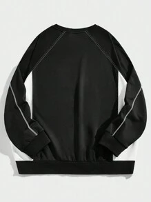 Manfinity Sporsity Sweat-shirt à manches raglan avec lettre graphique Plus