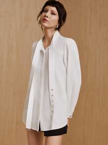 MONSE Designer Business Casual Belted Button-Down Shirt, For Holiday, Spring, Festival, Office