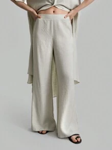 Ontre 2 件套女士开学季长款衬衫和裤子套装，秋季 - 綠色 - 查看 5