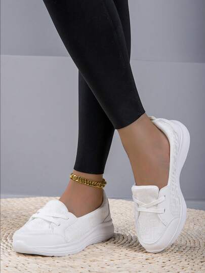 Scarpe da donna con punta tonda piatta e traspiranti, con tomaia bassa, adatte per l'autunno/inverno. Scarpe sportive leggere e confortevoli con suola morbida e tomaia bassa, adatte per la primavera/estate, sneaker da donna