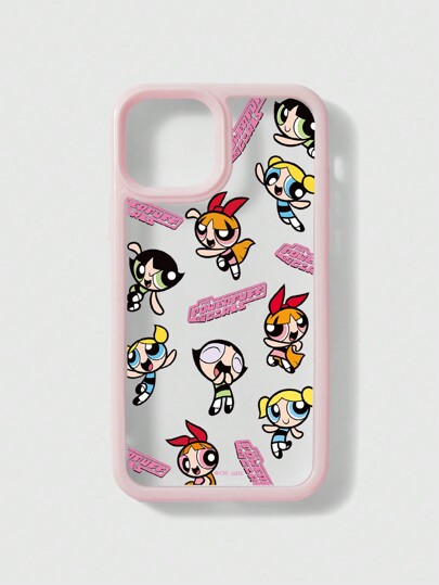 The Powerpuff Girls | ROMWE 1pc Cartoon & Letter Print See-Through Phone Case
