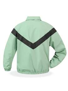 Manfinity Homme Men Letter Graphic Colorblock Zip Up Jacket