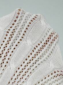 Chiquease 夏季實心肩帶毛衣裙 - 白色 - 查看 6