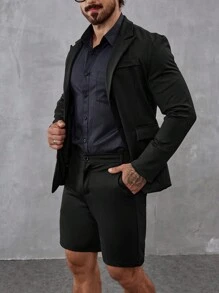 Manfinity Homme Men's Plain & Simple Daily Suit Set - Black - View 5