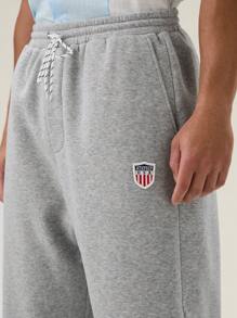 SWAVVY 男士宽松直筒针织裤，开学季外出直筒运动裤，适合送给老公、男朋友的礼物 - 灰色 - 查看 2