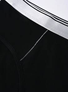 Snug Zone Men's Breathable Triangle Underwear, Plus Size, Four Seasons, Shorts Style (5pcs/Set) - Black - View 7