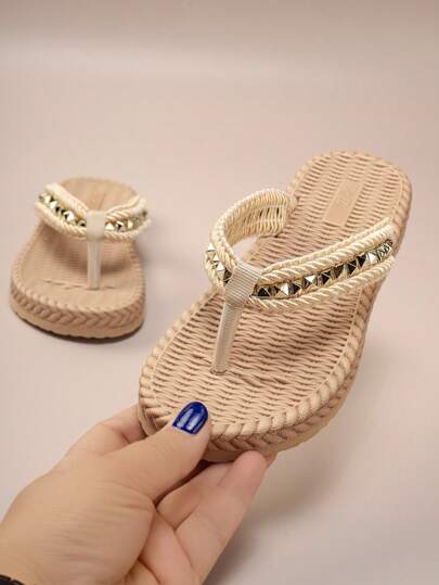 1 par de pantuflas para niñas cómodas, elegantes, ligeras y clásicas de estilo slip-on, pantuflas de moda para niños