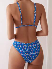 Women's Summer Beach Ditsy Floral Sexy Bikini Set, Random Print, Separable Bikini Set - Multicolor - View 2