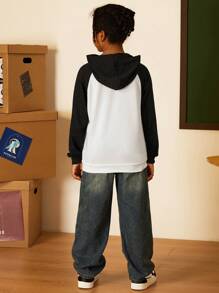 HARRY POTTER X SHEIN Tween Boy Color-Block Sweatshirt With Four Academy Badges Print, Casual And Versatile, For Spring And Autumn - Multicolor - View 4