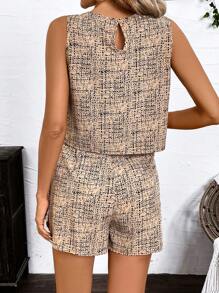 SHEIN Clasi Women's Elegant Casual Holiday Commute Two-Piece Set