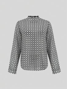 SHEIN LUNE 2024 Summer New Plaid Printed Lady's Shirt With Elegant Style Fall Cloth For Women - Multicolor - View 1