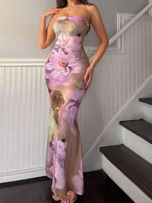 Firerie Vestido ceñido elegante con cintura anudada y encaje entretejido para mujeres en verano