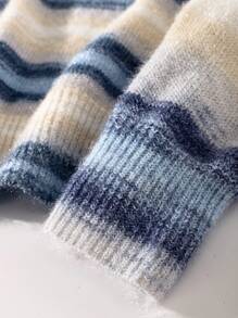 秋冬新款街头风渐变色宽松圆领男士套头毛衣，圣诞节和新年长袖上衣 - 彩色 - 查看 6