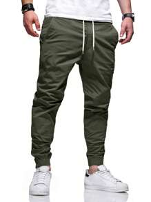 Manfinity Homme Men 2pcs Drawstring Waist Pants , Fall Clothes - Multicolor - View 4