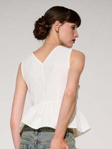 WESTFADE 双蝴蝶结上衣 - 白色 - 查看 2