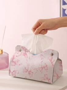 ROMWE Kawaii Butterfly Printed Tissue Box Holder With Bow Design - Multicolor - View 2