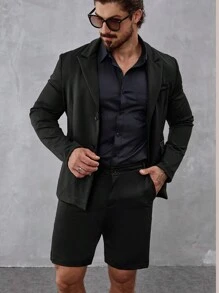 Manfinity Homme Men's Plain & Simple Daily Suit Set - Black - View 1