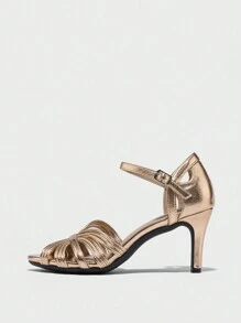 Fashionable & Comfortable Women's Hollow Out Peep Toe Ankle Strap Stiletto High Heel Sandals