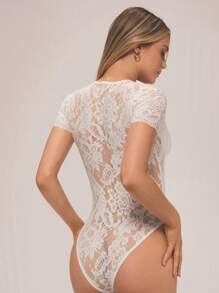 Forever 21 Cut Out Front Lace Bodysuit - White - View 2