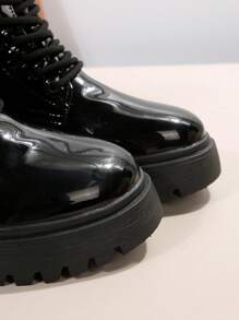 Fall/Winter New Fashion Thin Strap Motorcycle Style Boots - Black - View 4