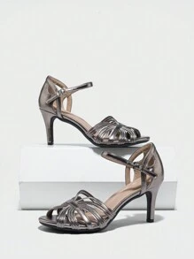 Fashionable & Comfortable Women's Hollow Out Peep Toe Ankle Strap Stiletto High Heel Sandals