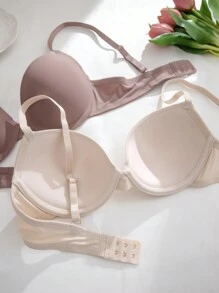 6pcs Casual Style Swimsuit Fabric Bra With Underwire - Multicolor - View 4