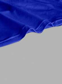 SHEIN EZwear 女士休闲露背修身背心，适合夏季 - 寶藍色 - 查看 3