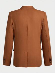 Manfinity VCAY Conjunto de 2 piezas de traje de negocios tejido de manga larga para hombre, chaleco largo y pantalones ajustados, adecuado para primavera y otoño