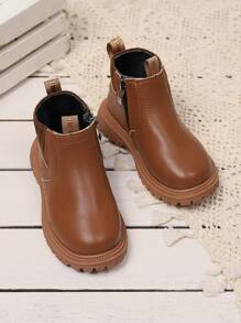 時尚男女童休閒簡潔風格步行靴 - 棕色 - 查看 7