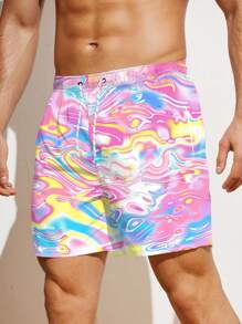 Surfspeed Men Marble Print Swim Trunks - Multicolor - View 2