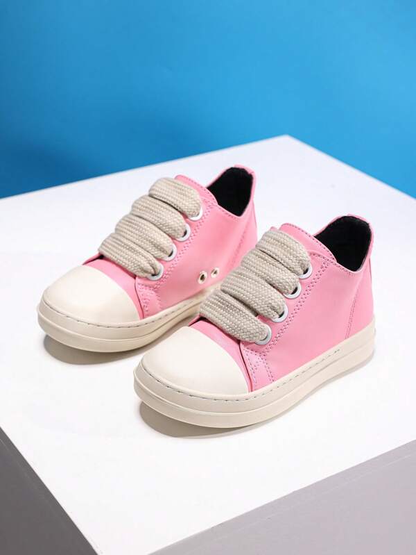 Chaussures de sport unisexes pour enfants, casuales en canevas basses avec lacets, chaussures de basket-ball pour filles, confortables chaussures de tennis à bout rond