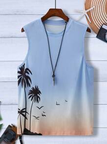 Manfinity Chillmode Men Tropical Print Tank Top - Multicolor - View 3