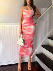 Firerie 女性結繩染花印花細肩帶夏季連衣裙 - 彩色 - 查看 4