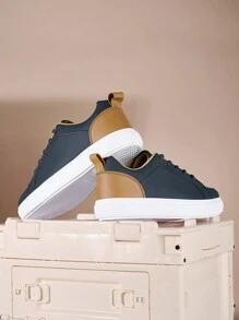 Mujer Zapatillas de skate de dos tonos con cordón delantero casual deportivo exterior