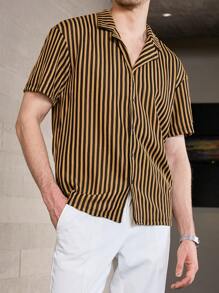 Manfinity Homme Men Striped Print Shirt For Summer - Multicolor - View 6