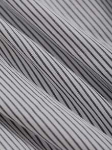 DAZY 極簡條紋直裁休閒長褲 - 黑與白 - 查看 7