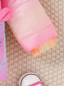 女婴连帽棉衣外套，2024年新款，温暖，舒适，可爱，防风 - 彩色 - 查看 4