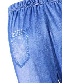 Tween-Mädchen Langärmliges T-Shirt mit Spinnen Print und Jeanshose mit gewebten Flicken, 2 tlg./Set