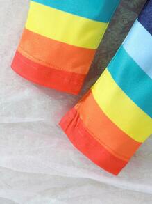 SHEIN Baby Girls Heart & Letter Graphic Color Block Tee & Pants