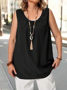 EMERY ROSE Plus Solid Tank Top For Summer