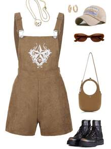 SHEIN Tween Girls' Woven Overall Pants
