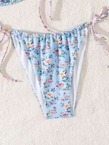 SHEIN Swim Ditsy Floral Print Tie Side Bikini Set Summer - Multicolor - View 5